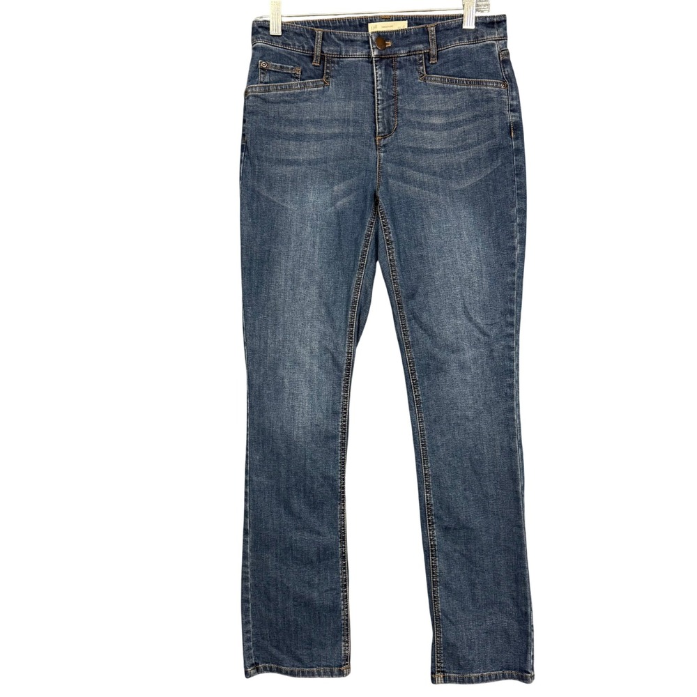 J Jill Smooth Fit Straight Leg Jeans Womens 4 Blue‎ Medium Wash Stretch Denim